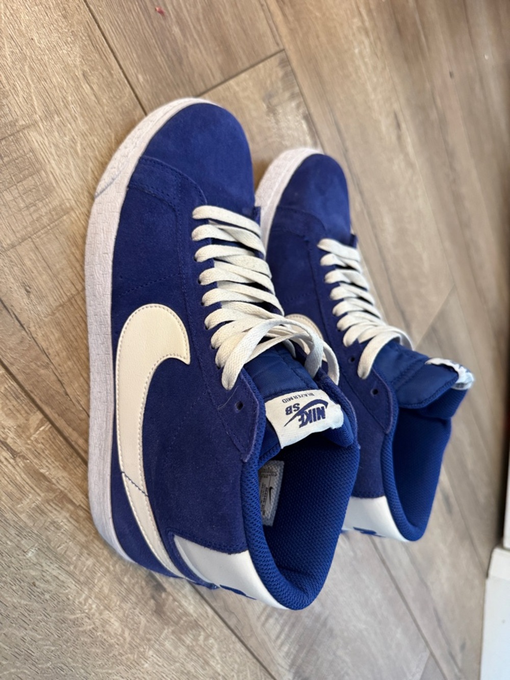 Nike Royal Blue and White High-Top Sneakers - Picture 4 of 4